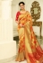 Golden banarasi silk saree with blouse 6015