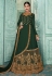 Green faux georgette embroidered long anarkali suit SJ84