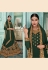 Green faux georgette embroidered long anarkali suit SJ84