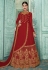 Red faux georgette embroidered designer anarkali suit SJ85