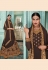 Brown faux georgette embroidered layared anarkali suit SJ86