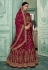 Magenta silk long anarkali suit 1231