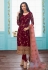 Maroon georgette churidar suit 7082