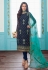 Navy blue georgette churidar suit 7084