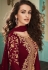 Maroon georgette center slit anarkali suit 7074