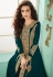 Teal blue georgette long anarkali suit 7075