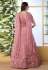 Pink net embroidered abaya style anarkali suit 4202