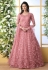 Pink net embroidered abaya style anarkali suit 4202
