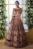 Peach net embroidered long anarkali suit 4201