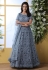 Gray net embroidered ankle length anarkali suit 4205