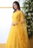 Yellow net embroidered abaya style anarkali suit 4203