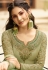 Light green satin embroidered kameez with palazzo 5401