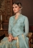 Sky blue net pant style suit 8201