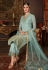 Sky blue net pant style suit 8201