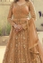 Peach net embroidered long choli lehenga 5504A