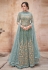 Sea green net abaya style anarkali suit 16025B