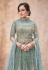 Sea green net abaya style anarkali suit 16025B