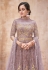 Light purple net abaya style anarkali suit 16025D