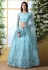 Sky blue net embroidered circular lehenga choli 1213