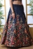 Navy blue art silk circular lehenga choli 1201