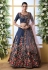 Navy blue art silk circular lehenga choli 1201