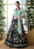 Teal green art silk circular lehenga choli 1206