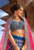 Blue silk embroidered circular lehenga choli 5164