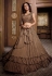 Brown satin frilled designer lehenga choli 060