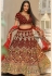 Maroon velvet embroidered circular lehenga choli 970