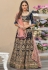 Navy blue velvet embroidered circular lehenga choli 971