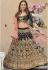 Navy blue velvet embroidered circular lehenga choli 971