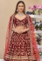 Maroon velvet embroidered circular lehenga choli 972