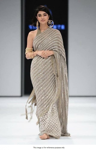 Bollywood model grey georgette saree