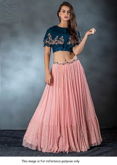 Bollywood peach crop top Lehenga