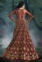 Maroon net embroidered floor length anarkali suit 10037