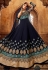 Navy blue georgette embroidered floor length anarkali suit 7711