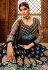 Navy blue georgette embroidered floor length anarkali suit 7711