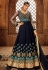 Navy blue georgette embroidered floor length anarkali suit 7711