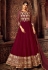 Magenta georgette embroidered floor length anarkali suit 7716