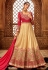 Beige net embroidered abaya style anarkali suit 7712