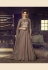 Brown satin readymade long anarkali suit 3086