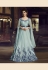 Sky blue net readymade long anarkali suit 3084