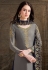 Gray satin embroidered palazzo suit 30039