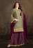 Light green satin embroidered palazzo suit 30040