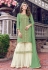 Green tussar embroidered sharara suit 6402