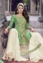 Green tussar embroidered sharara suit 6402