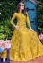 Yellow tissue long anarkali suit 6401