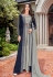 Navy blue crepe palazzo suit with jacket 6403