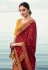 Maroon barfi silk embroidered party wear saree Palash9030