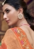 Orange silk saree with blouse 3306